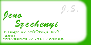 jeno szechenyi business card